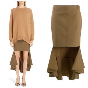 Givenchy NWT Runway Fluted-Back High-Low/Asymmetrical Tulip Hem Cotton Skirt